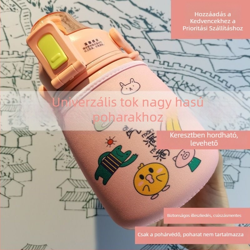 Trendi nagy pocak alakú termosz pohárhüvely, univerzális illeszkedés 880 ml-es poharakhoz, esésvédő hüvely férfiaknak, nőknek és diákoknak