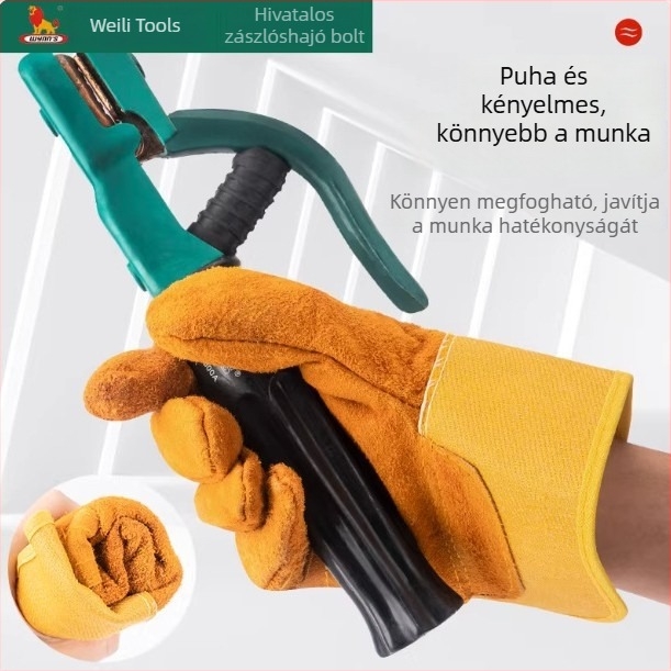 Power Lion marhabőrből készült hegesztő kesztyűk – hőállóak, hosszú és rövid modellek, védelem hegesztéshez
