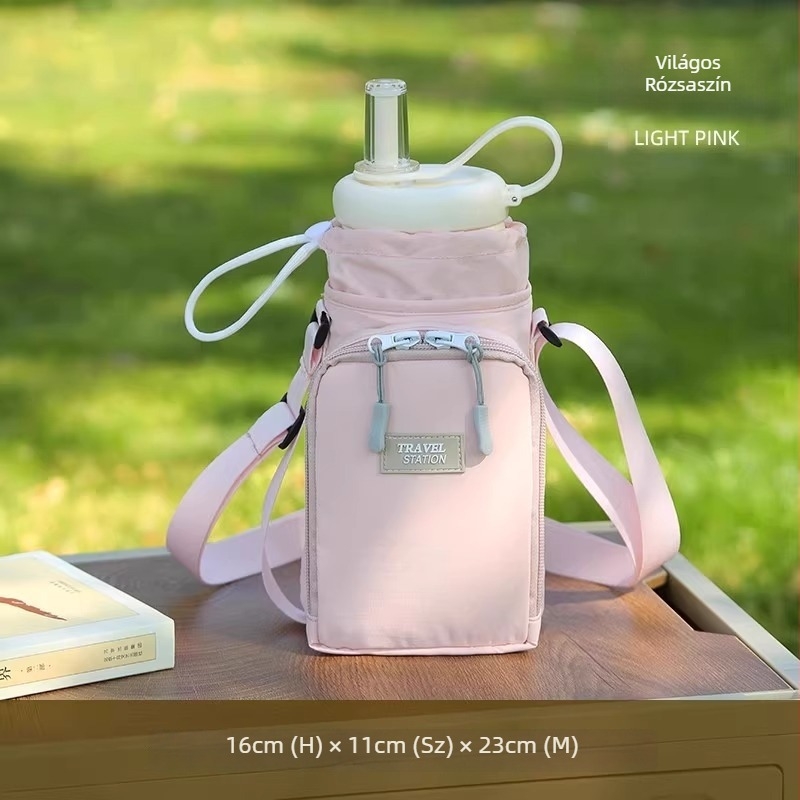 Crossbody kulacs táska szigetelt pohárvédővel, hordozható kulacs