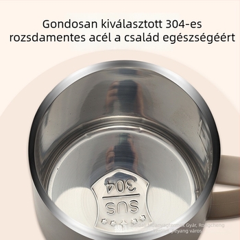 304 rozsdamentes acélból készült bögre fedővel, hőszigetelt kávés bögre, férfiak és nők számára, otthonra és irodába