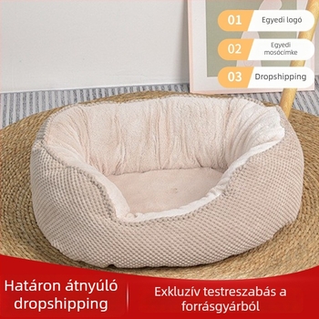 Négy évszakos kutya- és macskapárna ananasz velúrral és hullám mintázattal