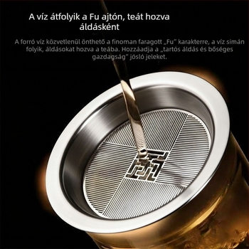 304 rozsdamentes acél szűrőfedél tea infúzióhoz, víz elválasztásos teakeverő, otthoni egy edényes teafőző
