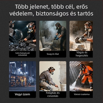6200 gázmaszk permetező festéshez, felújításhoz és csiszoláshoz — por elleni védelem, növényvédőszerek és vegyi anyagok elleni védelem