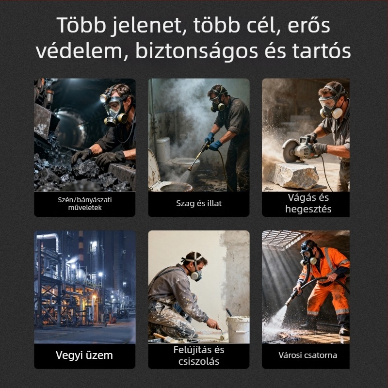 6200 gázmaszk permetező festéshez, felújításhoz és csiszoláshoz — por elleni védelem, növényvédőszerek és vegyi anyagok elleni védelem