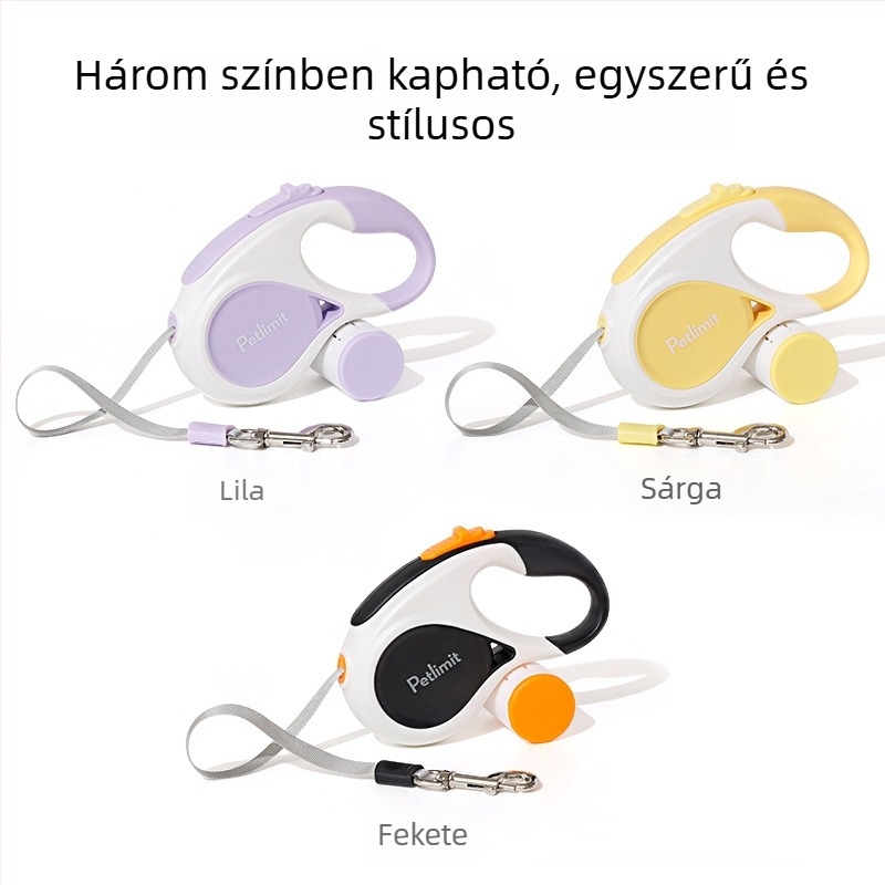 Automata visszahúzható kutyapóráz kis- és közepes méretű kutyáknak