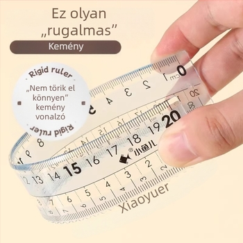 Átlátszó, 20 cm-es műanyag vonalzó nagy számokkal, masszív kivitelben — négy részes készlet hullámvonalakkal általános iskolások számára