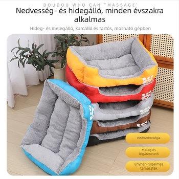 Candy színű Teddy-stílusú kutya- és macskaágy, kis- és közepes méretű kutyáknak és macskáknak, téli meleg