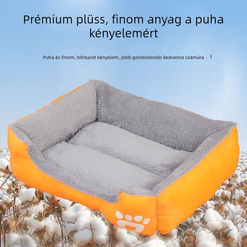 Candy színű Teddy-stílusú kutya- és macskaágy, kis- és közepes méretű kutyáknak és macskáknak, téli meleg