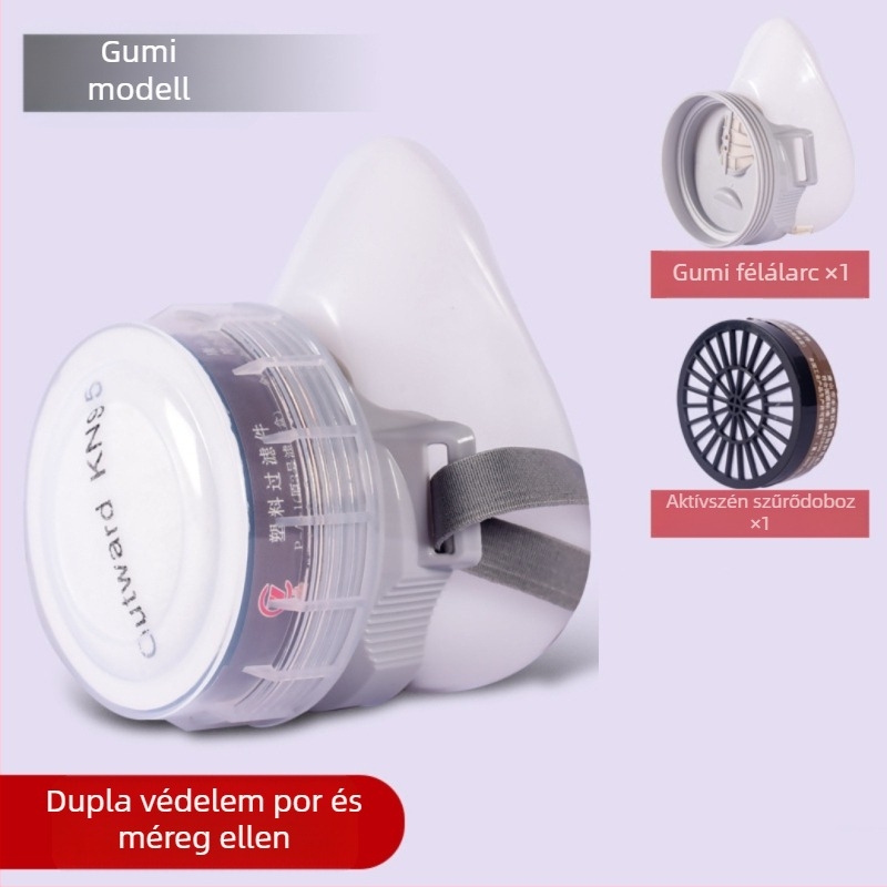 Gázmaszk 102 – félarcú maszk szilikonból, porvédelem ipari környezetben, formaldehid, festés és vegyipar