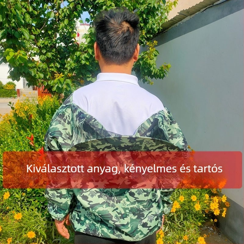 Szellőző teljes méhészeti védőruha készlet, légáteresztő féltestes védőruha kamuflázzal, méhész sapka és eszközök