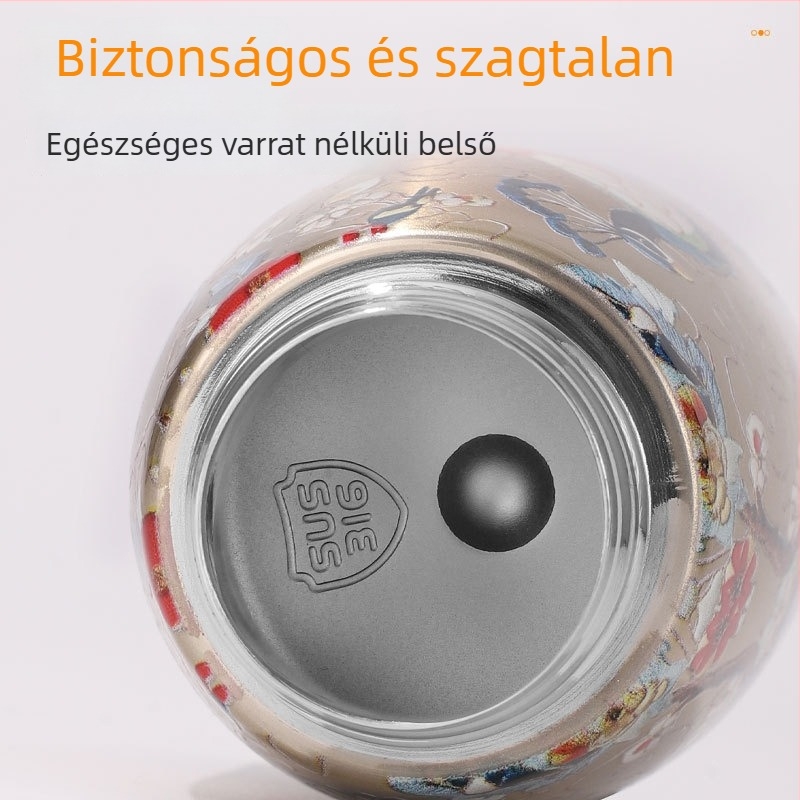 316‑os rozsdamentes acél mini gomba alakú pohár, férfiak és nők diákok számára, intelligens hőmérséklet kijelző, szigetelt termosz, kompakt és hordozható