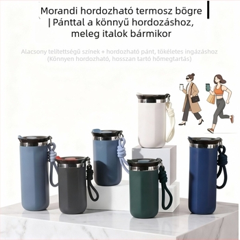 Új minimalist rozsdamentes acél kávéscsésze pánttal, hőszigetelt, egyenes oldalfalú, stílusos és hordozható sportos pohár