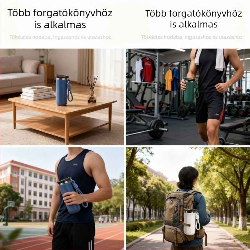 Új minimalist rozsdamentes acél kávéscsésze pánttal, hőszigetelt, egyenes oldalfalú, stílusos és hordozható sportos pohár