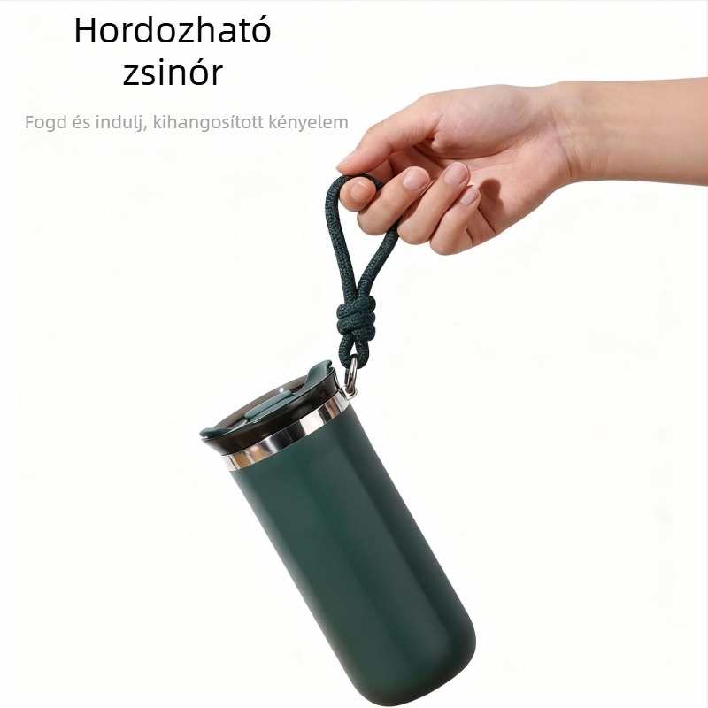 Új minimalist rozsdamentes acél kávéscsésze pánttal, hőszigetelt, egyenes oldalfalú, stílusos és hordozható sportos pohár