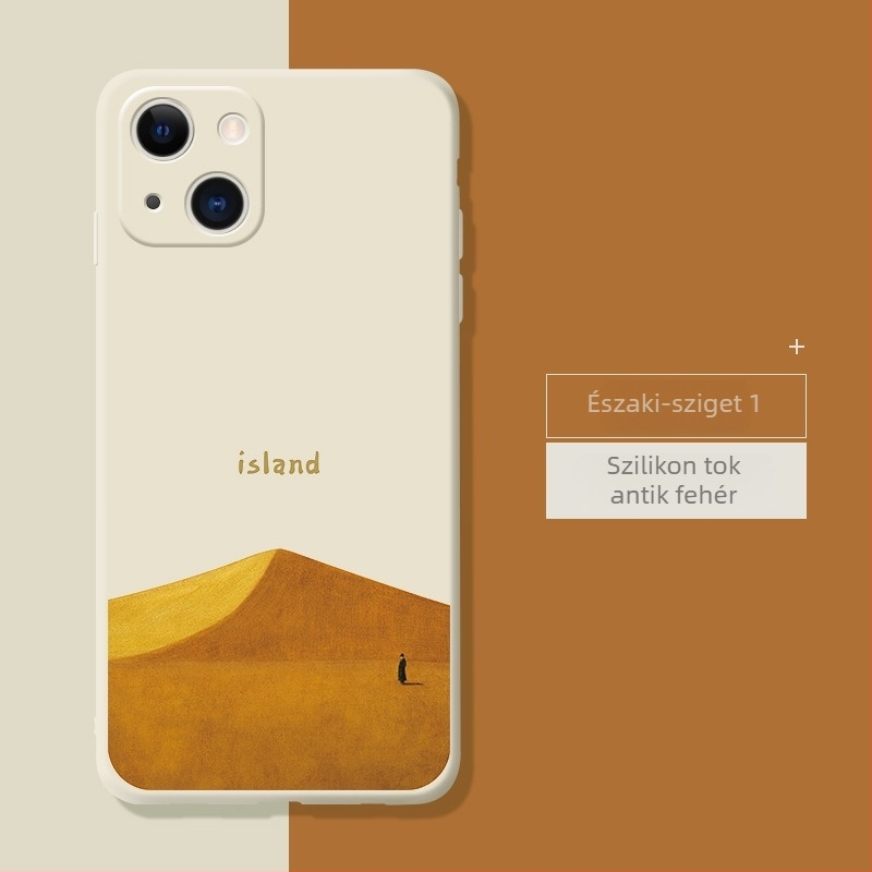 Orange Cat folyékony szilikon tok iPhone 14 Pro Max és iPhone 13 Pro számára – minimalista védőtok