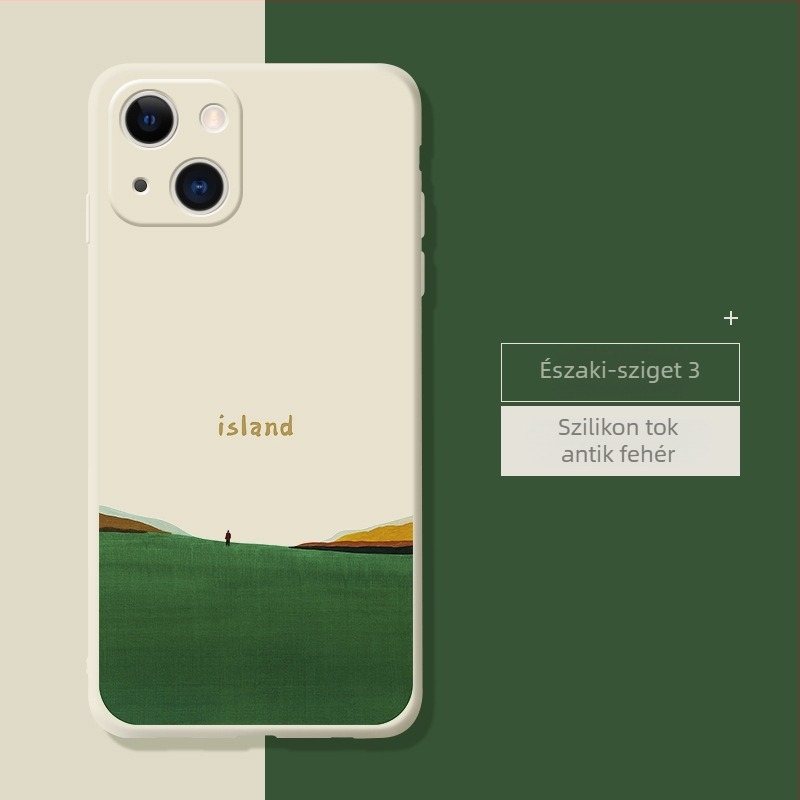 Orange Cat folyékony szilikon tok iPhone 14 Pro Max és iPhone 13 Pro számára – minimalista védőtok