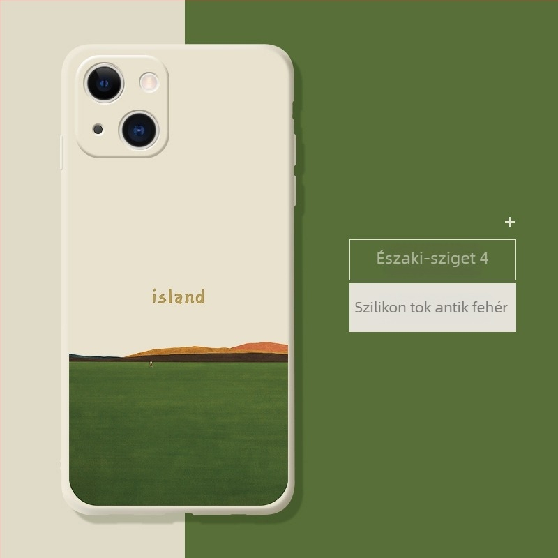 Orange Cat folyékony szilikon tok iPhone 14 Pro Max és iPhone 13 Pro számára – minimalista védőtok