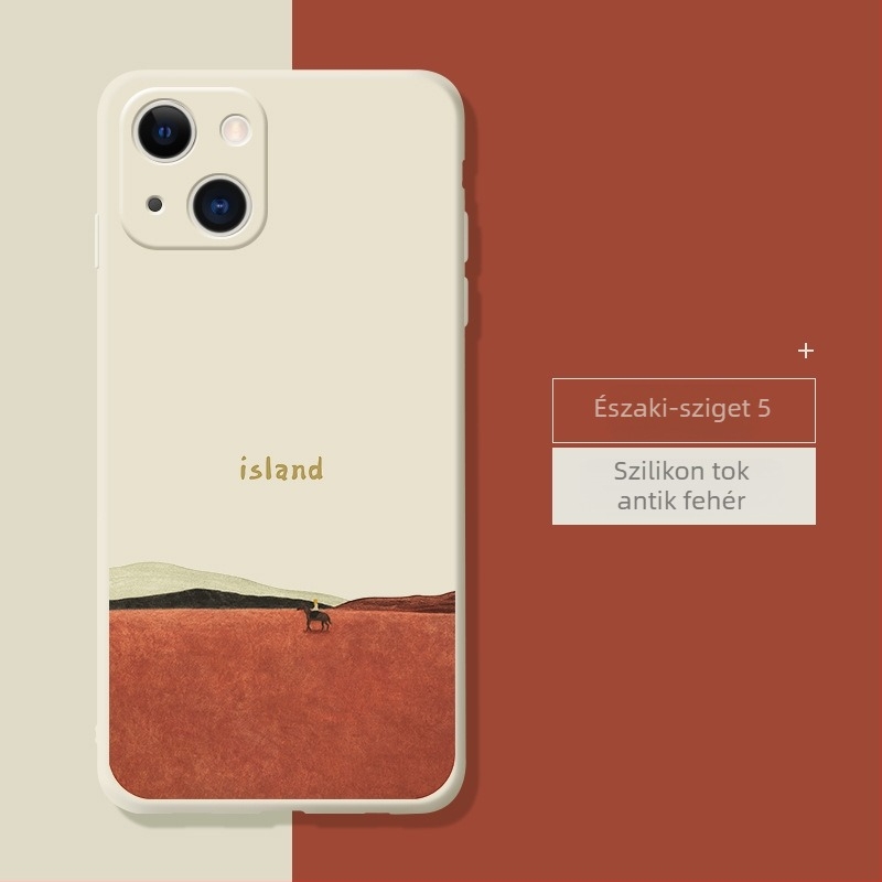 Orange Cat folyékony szilikon tok iPhone 14 Pro Max és iPhone 13 Pro számára – minimalista védőtok
