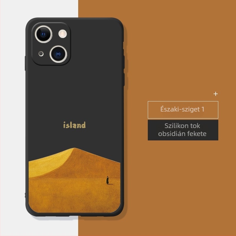 Orange Cat folyékony szilikon tok iPhone 14 Pro Max és iPhone 13 Pro számára – minimalista védőtok