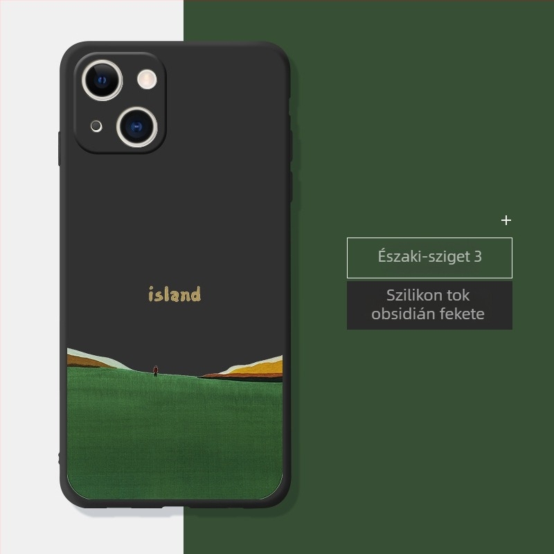 Orange Cat folyékony szilikon tok iPhone 14 Pro Max és iPhone 13 Pro számára – minimalista védőtok