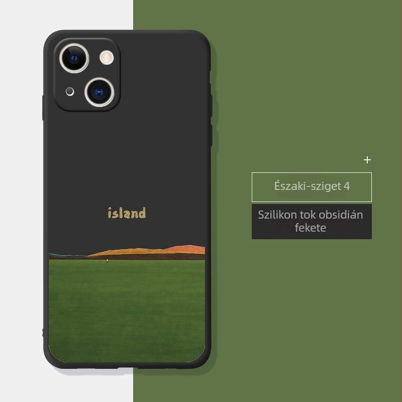 Orange Cat folyékony szilikon tok iPhone 14 Pro Max és iPhone 13 Pro számára – minimalista védőtok