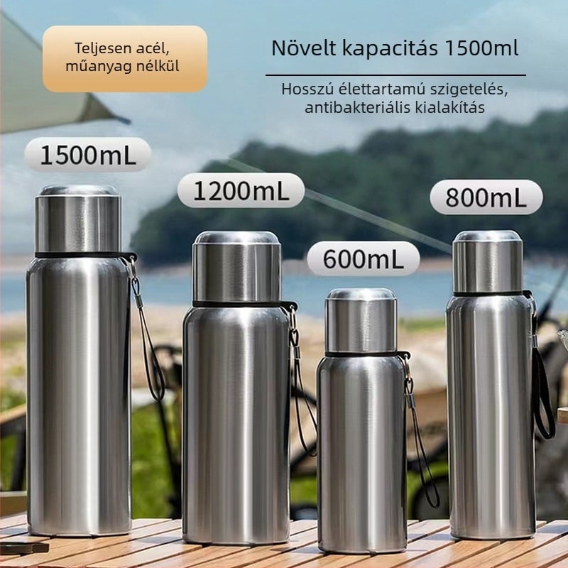 316 rozsdamentes acél termosz pohár, nagy kapacitású, tea- és vízelválasztó funkcióval, hordozható kültéri használatra