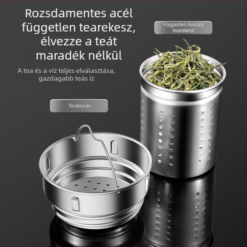 316 rozsdamentes acél termosz pohár, nagy kapacitású, tea- és vízelválasztó funkcióval, hordozható kültéri használatra