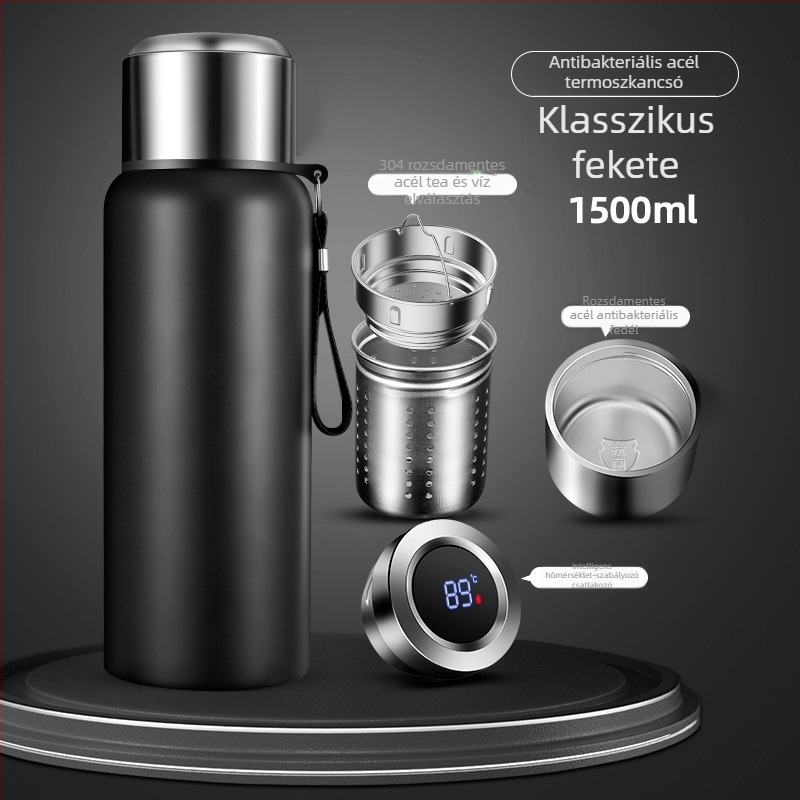 316 rozsdamentes acél termosz pohár, nagy kapacitású, tea- és vízelválasztó funkcióval, hordozható kültéri használatra