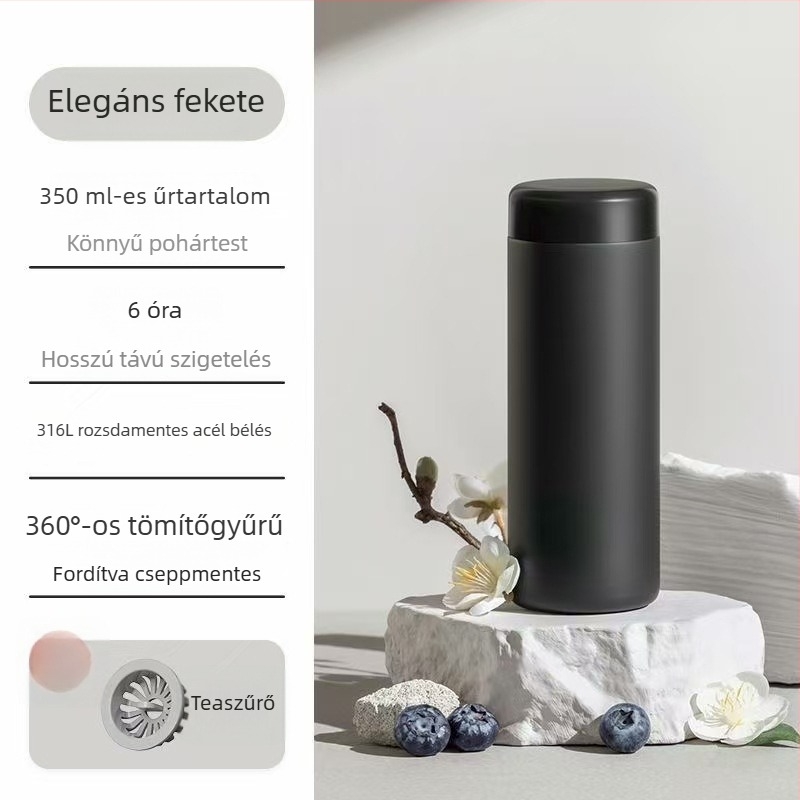316 rozsdamentes acél termosz pohár nőknek, zsebméret, aranyos és minimalist dizájn, hordozható víz pohár, kis kapacitás