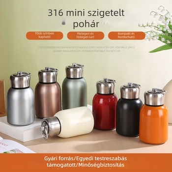 316L rozsdamentes acél termoszos pohár, hordozható mini vízitalos pohár, több színű zseppohár, testreszabható
