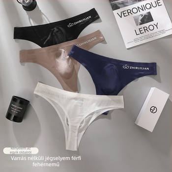 Férfi jégselyem vékony, átlátszó tangabugyi betűkkel, alacsony derekú