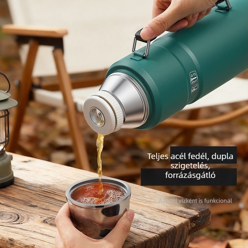 316 rozsdamentes acél termosz pohár fogantyúval, utazáshoz
