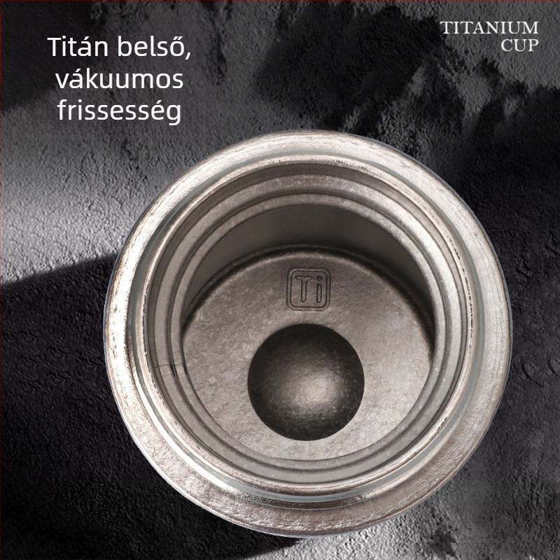 Új tiszta titánium termosz pohár nagy kapacitással, dupla falú vákuum, teljes titánium test, prémium üzleti ajándék