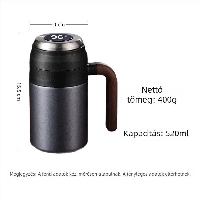 Üzleti termosz pohár 316-os rozsdamentes acélból, nagy kapacitású, tea-víz szétválasztó rendszerrel – elegáns irodai ajándék