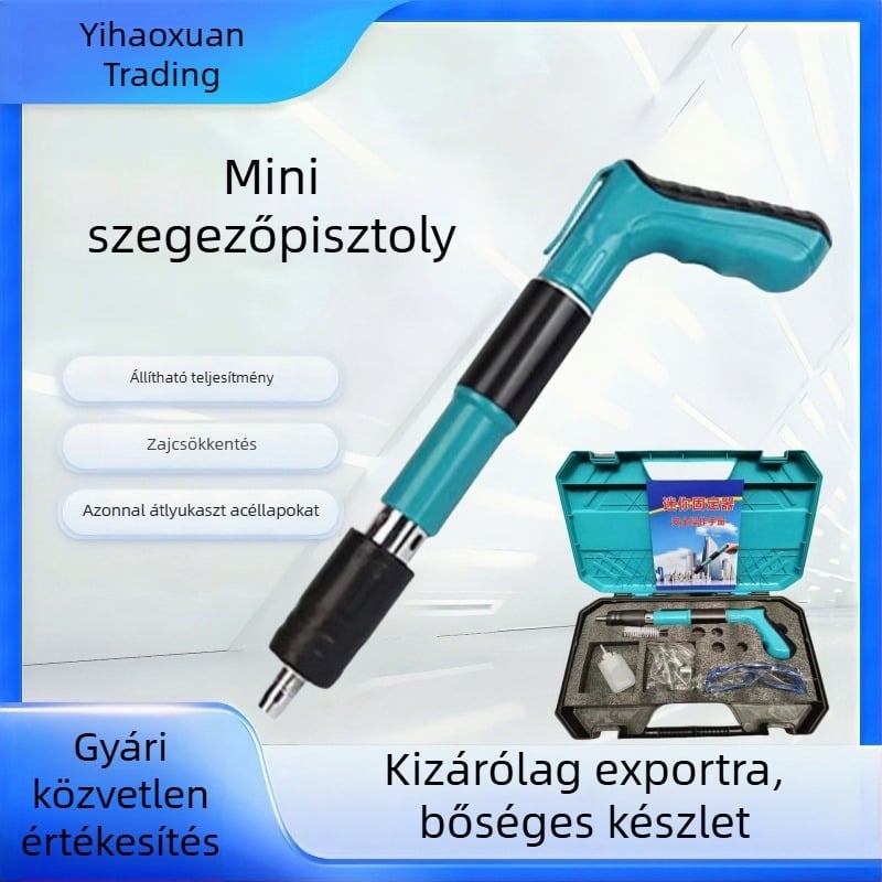 Álmennyezethez használható integrált rögzítőegységű szögezőpisztoly elektromos és vízvezeték-szereléshez