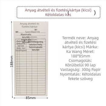 Raktári anyagkártya – Fogadás és kiadás, készletnyilvántartás