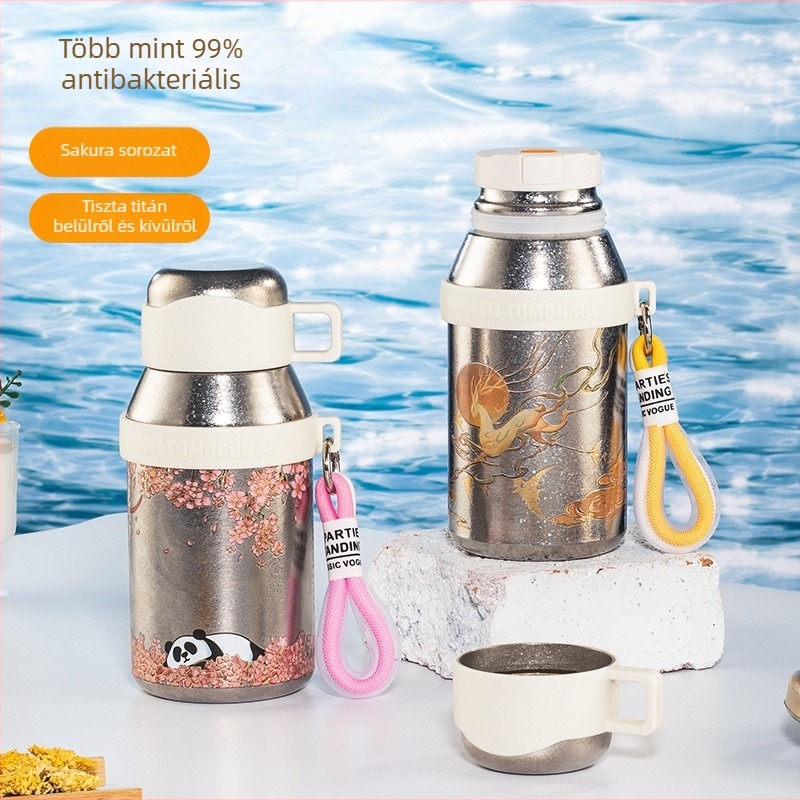 Tiszta titánium kettős falú termosz 500 ml