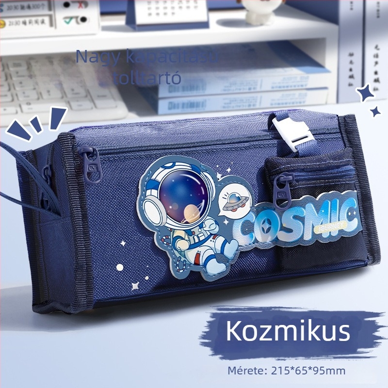 Átlátszó tolltartó lányoknak, nagy kapacitású, középiskolai verzió, többfunkciós iskolai táska