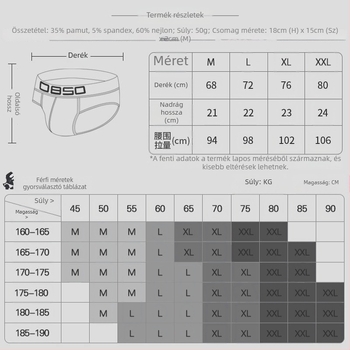 Férfi pamut tangabugyi, alacsony derék, varrat nélküli, nedvszívó, egyszínű