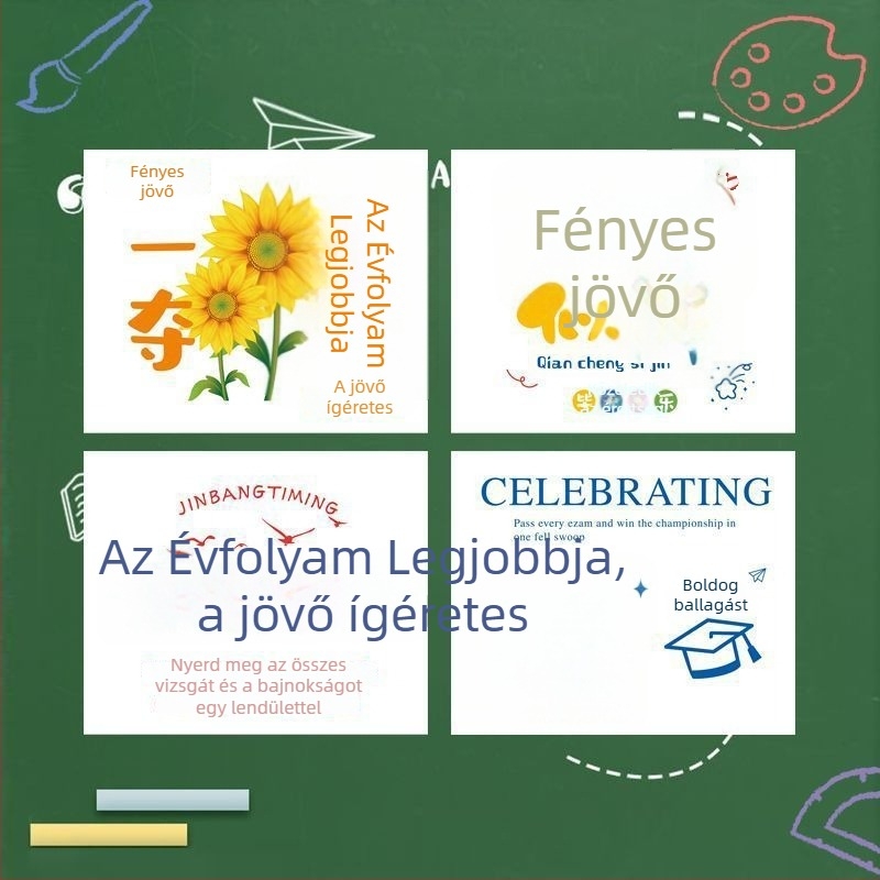 Vizsgasikerhez és ballagáshoz készült üdvözlőlap, fényes jövővel