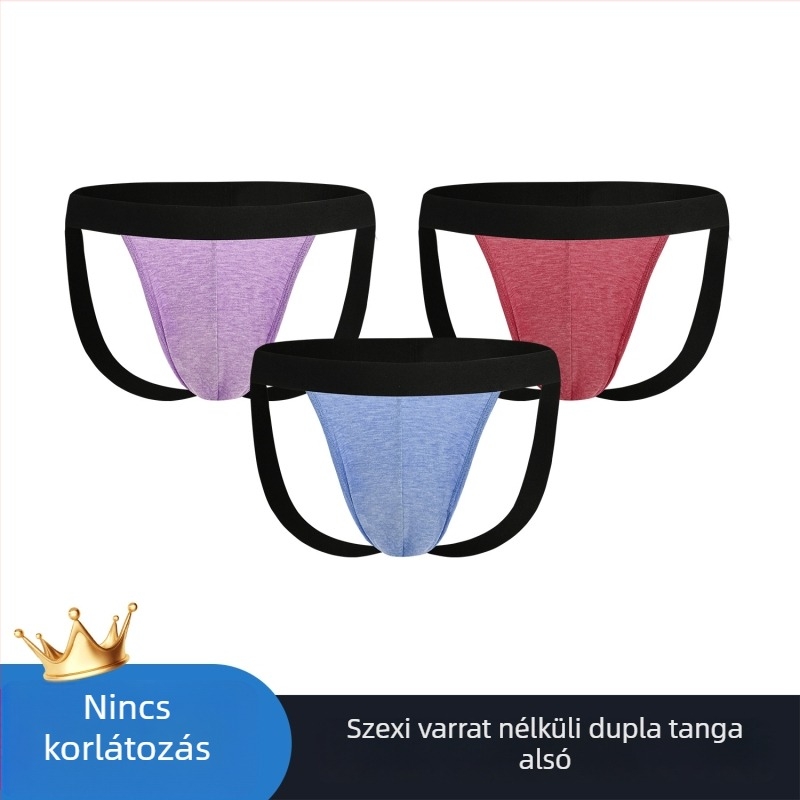 Férfi pamut tangabugyi, alacsony derekú, gradient mintával, szexi és vonzó.