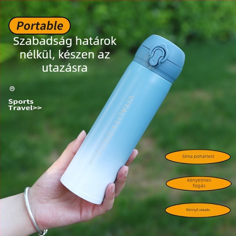 304 rozsdamentes acél gradient termosz pohár pop-up fedéllel, kompakt és hordozható – ideális ajándéknak és emléktárgyaknak, nagykereskedelmi