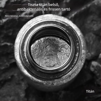 Tiszta titán termosz pohár, dupla falú titán pohár, mágneses fedél, titán tea infúziós pohár, ajándékdíszdobozban