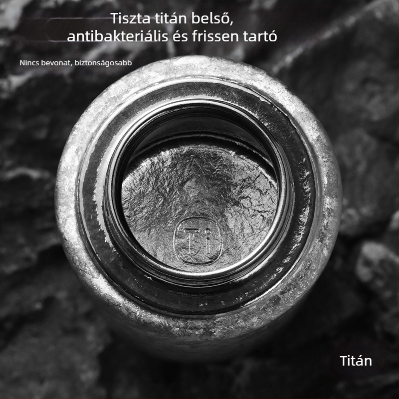 Tiszta titán termosz pohár, dupla falú titán pohár, mágneses fedél, titán tea infúziós pohár, ajándékdíszdobozban