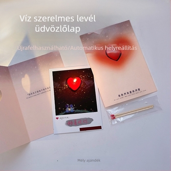 Kézzel készült üdvözlőlap rejtett üzenettel, víz ihletésű dizájnnal, születésnapra és Valentin-napra, romantikus ajándék a barátnőnek.