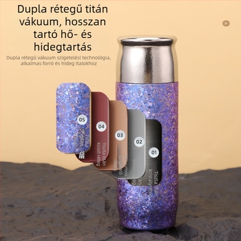 Teljes titán termosz pohár tea filterrel, kettős falú hőszigeteléssel, kültéri és autós használatra, üzleti ajándék