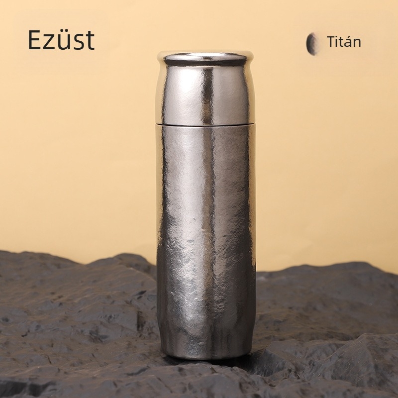 Teljes titán termosz pohár tea filterrel, kettős falú hőszigeteléssel, kültéri és autós használatra, üzleti ajándék