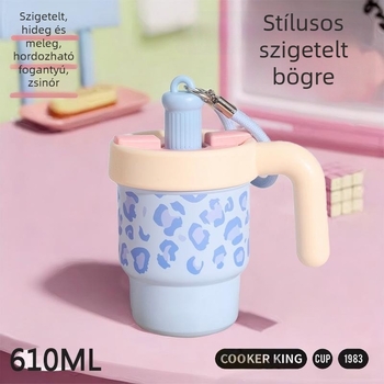 316 rozsdamentes acélból készült termosz kupa, minimalistikus, elegáns dizájn, diákoknak és irodai használatra