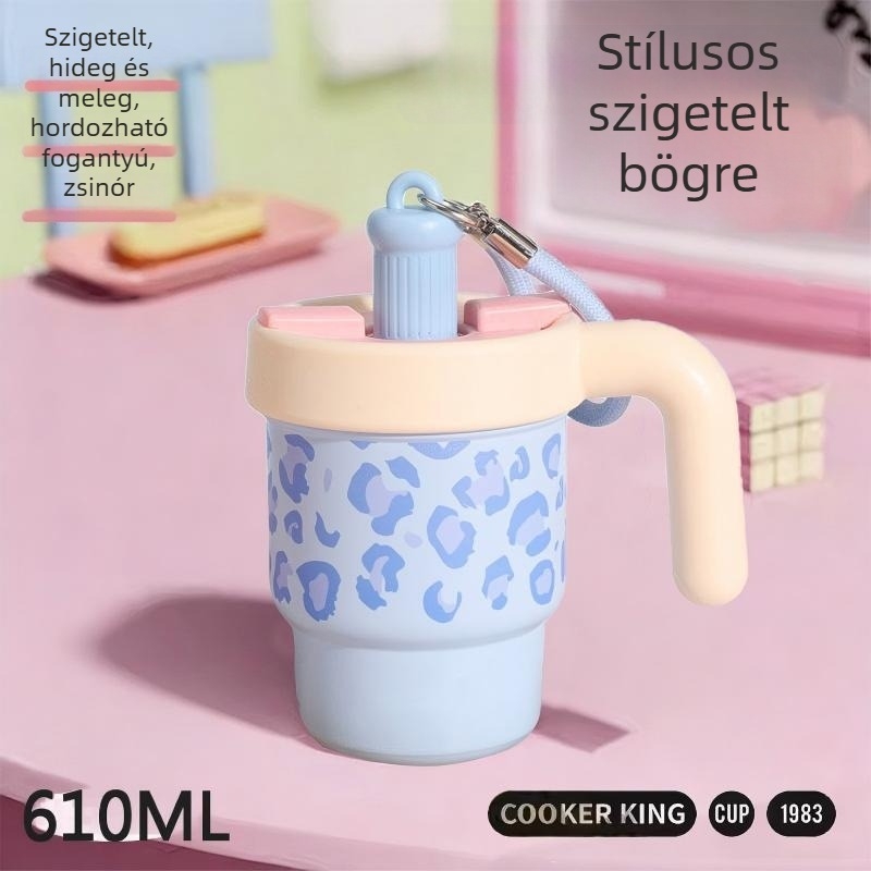 316 rozsdamentes acélból készült termosz kupa, minimalistikus, elegáns dizájn, diákoknak és irodai használatra