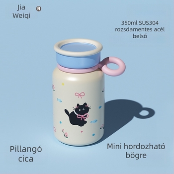 Gyerekeknek szánt vákuum-izolált rozsdamentes acél termosz karikatúra mintával, hordozható vízital iskolára és sportra